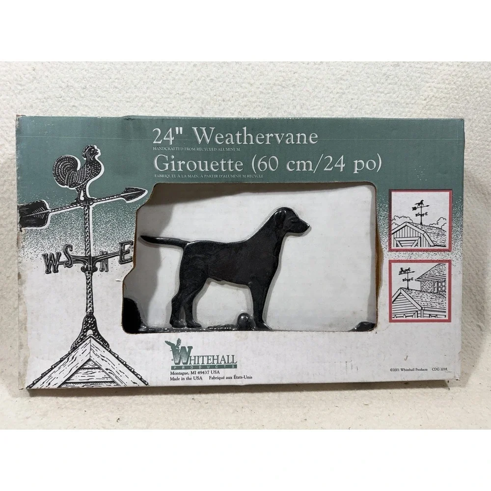 Whitehall Products Labrador Retriever 24 Weathervane Black Aluminum USA Dog
